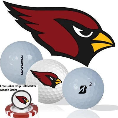 NFL Arizona Cardinals • Мячи для гольфа упаковка 12 шт. • Bridgestone Tour B RX • Отремонтированные - Изображение 1 из 3