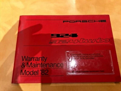 Libro de garantía y mantenimiento Porsche 924 Turbo 1982 Foto 1 de 4