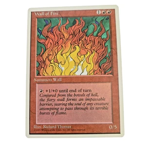 MTG Wall of Fire 4th Edition 4ED Uncommon Red Creature Summon Wall Magic LP - Picture 1 of 2