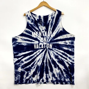 Camiseta sin mangas TORRID Mentally On Vacation para mujer talla 5 azul blanco tie-dye cuello en V - Imagen 1 de 8