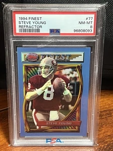 1994 Topps Finest Steve Young Refractor PSA 8 NM-MT HOF SF 49ers  - Picture 1 of 2