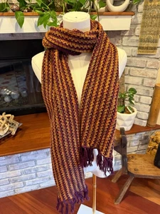 Missoni Foulard Knit Scarf X-Long Wool Blend Orange Label | 72"L 13"W - Picture 1 of 13