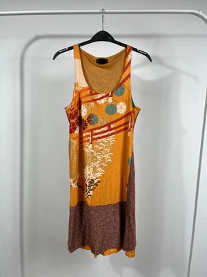 Vestido Gusto Barcelona Boho Patchwork Sin Mangas Naranja Multicolor Floral Foto 1 de 4