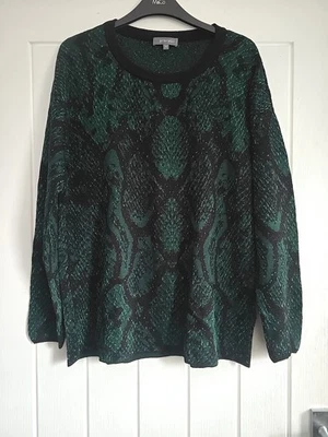 Round Neck Green And Black Jumper With Green Metallic Thread Size 16 - Image 1 of 4