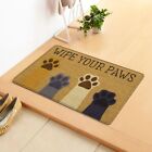 Wipe Your Paws Cat Dog Welcome Doormat Soft Porch Rugs  Inside Entrance