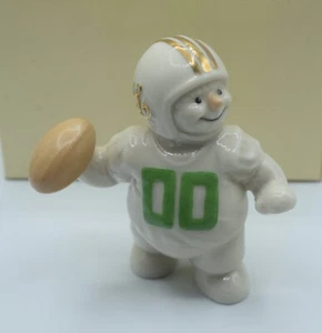 LENOX SNOWMAN OF THE MONTH SEPTEMBER FIGURINE TOUCHDOWN NIB - Picture 1 of 6