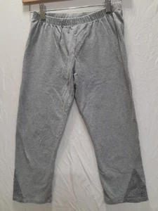 SO Girl Size 16 Perfect Leggings Gray Cropped With Crochet Lace Detail - Picture 1 of 6