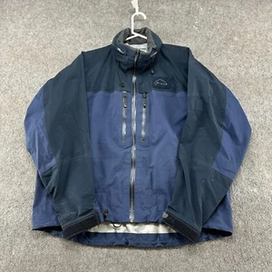 Simms Jacket Mens L Blue Navy Goretex XCR Fishing Wading Tackle Cargo Polyester - Picture 1 of 17