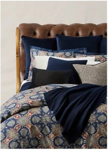 Ralph Lauren Archer Foulard king comforter Navy $550 - Picture 1 of 6