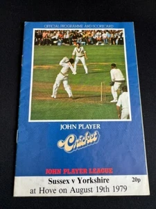 Sussex v Yorkshire County Cricket League Programme and Scorecard - August 1979 - Picture 1 of 3