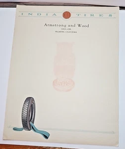 5 NOS Letterhead India Tires Armstrong & Wood Fillmore Ca Wise Owl JJP 195 - Picture 1 of 3
