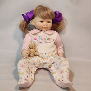 My Way Babies By Geppeddo~Life Like Baby Weighted Doll 21" Blonde Blue Eyes A2