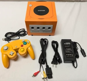 Nintendo GameCube ORANGE Housing Gaming Console DOL-001 System Bundle NTSC NGC - Picture 1 of 8