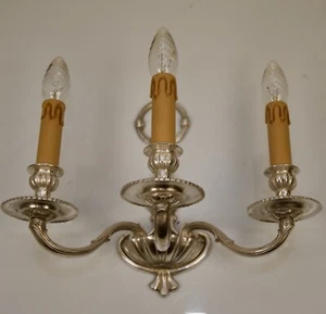 Lámpara de pared estilo antiguo GRANDES colores plata NUEVOS monturas cableado manguitos para velas - Imagen 1 de 5