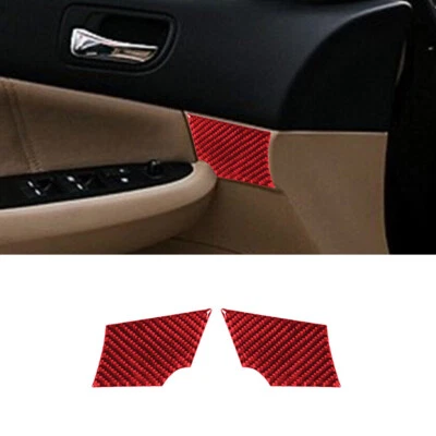 Cubierta de embellecedor de panel de puerta de fibra de carbono roja para Honda Accord sedán 2003-2007 Foto 1 de 4