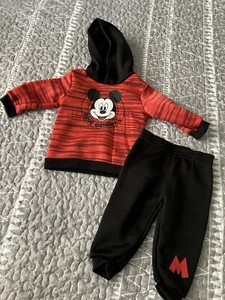 Disney Baby 6/9M 2 piece Mickey Mouse Hoodie w/Pants - Picture 1 of 8