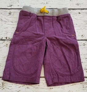 MINI BODEN 6 Boys Dark Purple Knee Patch Canvas Shorts with Elastic Waist - EUC - Picture 1 of 6