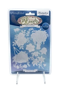 Troqueles Hunkydory Moonstone Pretty Posies 10 troqueles de corte de metal flores de abeja - Imagen 1 de 3
