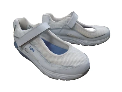 RYKA Nitracel Relief Mary Janes Toning Walking Shoe Sneakers White blue trim 9.5 - Image 1 of 4