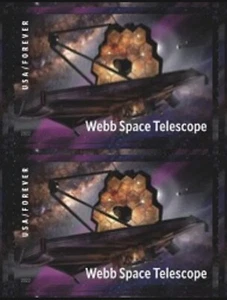 US James Webb Space Telescope NDC Vert. Pair 2 Stamps. Ships after 12 Sep 2022 - Picture 1 of 1