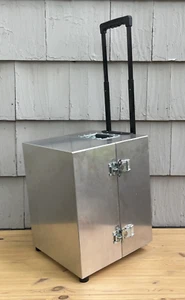 Sommelier 12 Bottle Metal Wine Carrier with Wheels & Handle - Napa Valley Foam - Picture 1 of 11