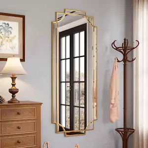 Gold Full Length Mirror for Wall, 24" X58” Full Body Mirror Wall Decorative Mirr - Picture 1 of 7
