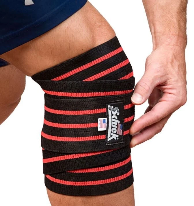 Schiek Red & Black Knee Wraps - 78" Length x 3" Model 1178B - Image 1 of 4