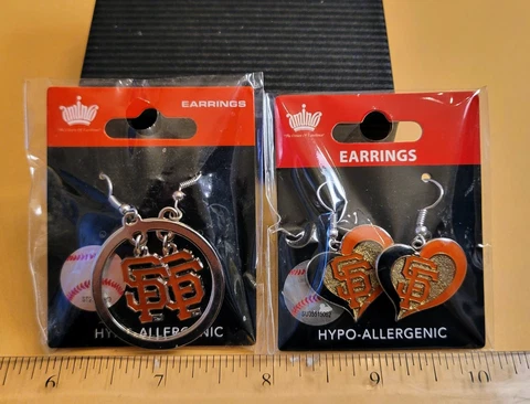 San Francisco Giants Dangle Earrings MLB New (2 different pair) Hypo-Allergenic Cover