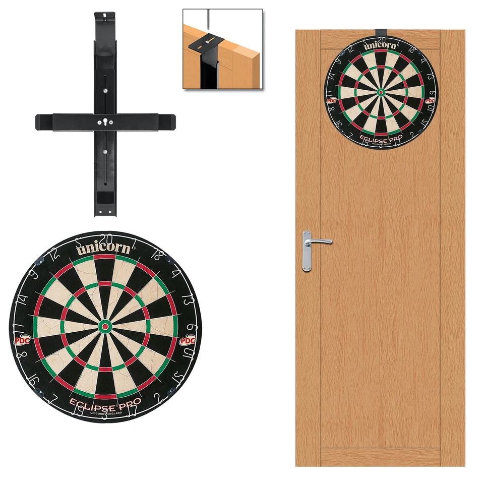 Unicorn Eclipse Pro 1 PDC Dartboard + tragbarer Türaufhänger Pro Hängesystem - Bild 1 von 1