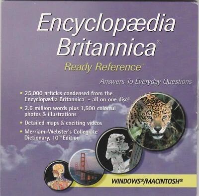 Encyclopedia Britannica CD-Rom for Windows 95/98/2000/Me/XP/NT & Mac OS X/iMac - Image 1 of 4