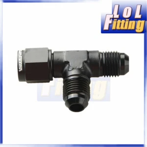 AN6 AN -6 6 AN Male 6AN Female Pipe Flare Tee T Piece Fuel Fitting Black - Picture 1 of 6
