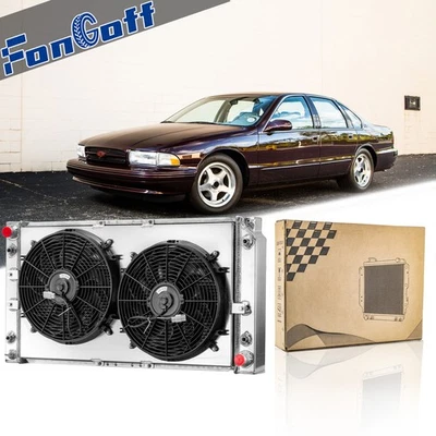 4-Row Radiator Shroud Fan For 94-96 Chevy Caprice Impala Buick Roadmaster - Image 1 of 4
