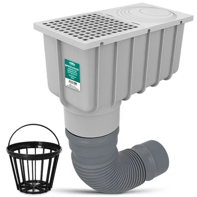 Rainwater Drain 110/125mm Rain Sink Box Gutter Drain with Flexible Pipe - Image 1 of 4