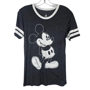 Disney Parks Women Medium Jersey Style T-Shirt Mickey Mouse Retro Soft - Picture 1 of 4