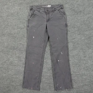 Carhartt Pants Womens 8 Gray Rugged Flex Loose Fit Canvas Work Utility Carpenter - Picture 1 of 11