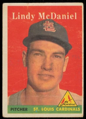 1958 TOPPS LINDY MCDANIEL ST. LOUIS CARDINALS #180 MUITO BOM ESTADO+ - SEM DOBRA/LEVE DOBRA - Imagem 1 de 2