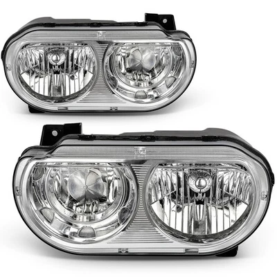 For Dodge Challenger 2008-2014 Chrome Housing Headlights Assembly Pair - Image 1 of 4
