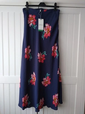 Lovely Joules Navy Coletta Skirt Bias Cut, Navy. Midi Length. New. Size 10, - Image 1 of 4