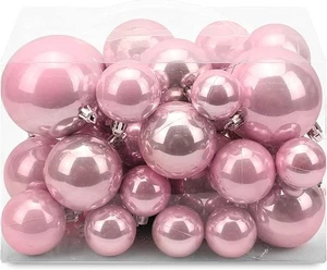 40ct Pearl (PINK) Christmas Ball Plated Ornaments Tree Collection for 40ct - Picture 1 of 2