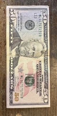 Fancy Serial Number $50 Trinary 2013 Note - Image 1 of 4