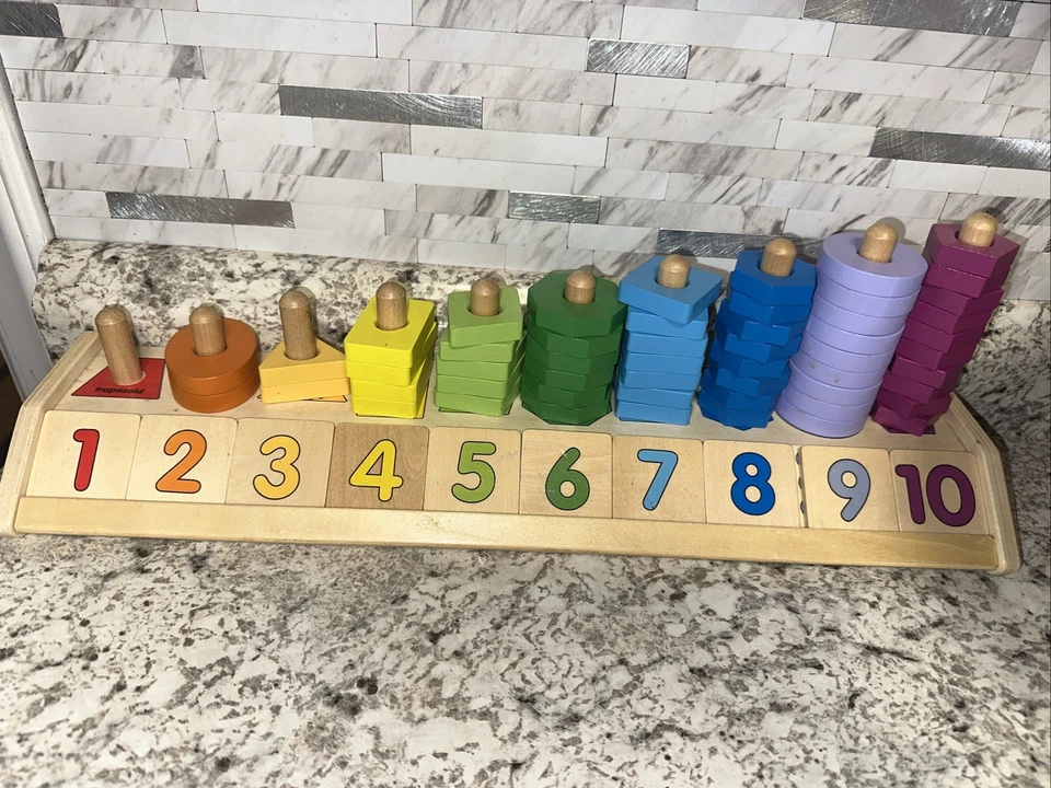 Melissa and Doug - APILADOR FORMA CONTEO Juguete Educativo Madera Falta 2 Piezas Foto 1 de 4