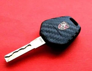 Black Carbon Fiber Key Decor for Porsche Boxster 911 Interior Sticker Coating - Picture 1 of 5