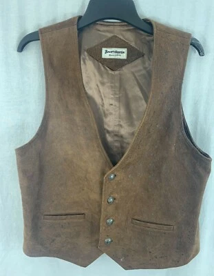 Bounty Hunter Marcos Colorado LEATHER WESTERN Limited Vest Men's L Unique Rare - Image 1 of 4
