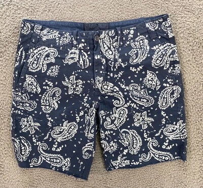 Pantalones Cortos Polo Ralph Lauren Para Hombre Azul Paisley Corte Algodón Talla 34 Actual 35 Foto 1 de 4