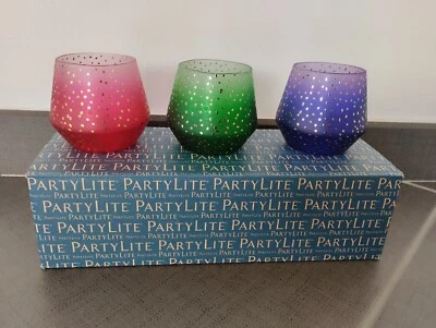Trio de porte-bougies à réchaud , lueurs nocturnes. Marque PartyLite. Neuf - Photo 1/4