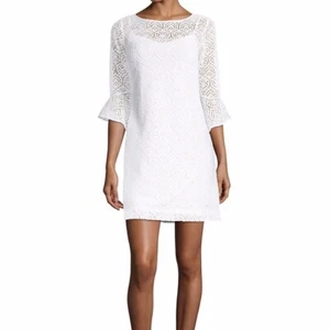 Lilly Pulitzer White Fontaine Dress Crochet XXS EUC 2XS $188 - Picture 1 of 2