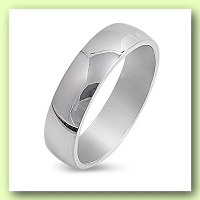 Anillo de dedo grande de acero inoxidable para hombre (mujer) de 6 mm tallas 14-25 Foto 1 de 4
