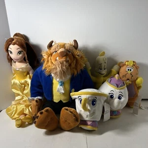 disney collection beauty & the beast plush lot of 6 New - Picture 1 of 9