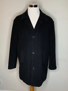 Lauren Ralph Lauren Mens Cambridge Wool Cashmere Black Jacket Coat Sz 40 R - Picture 1 of 8