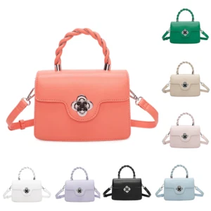 Womens Small Top Handle Flap Twist Lock Shoulder Handbag Messenger Crossbody Bag - Picture 1 of 19